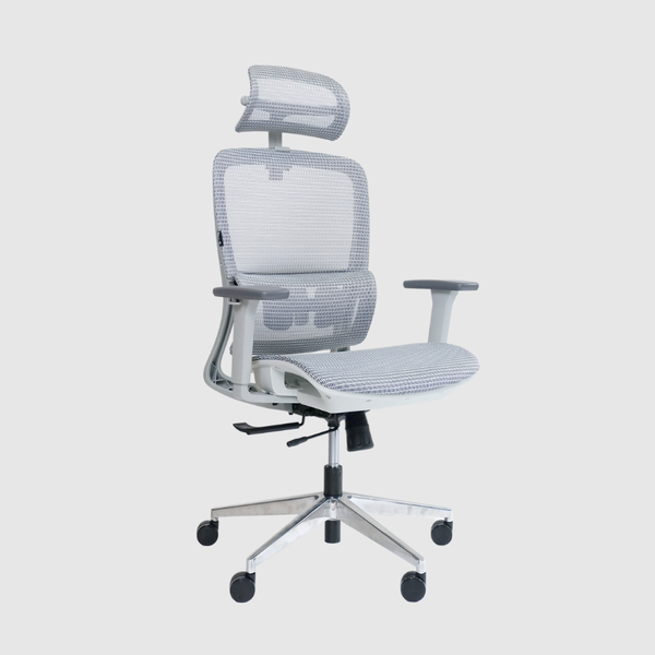  Ghế công thái học GAMI LUM2 | Xám, 150kg, Chân xoay, tay 3D, Lưng lưới 
