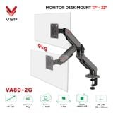  Giá treo màn hình VSP VA80-2G, 17-32 inch, Chân đôi, Màu Đen Xám 