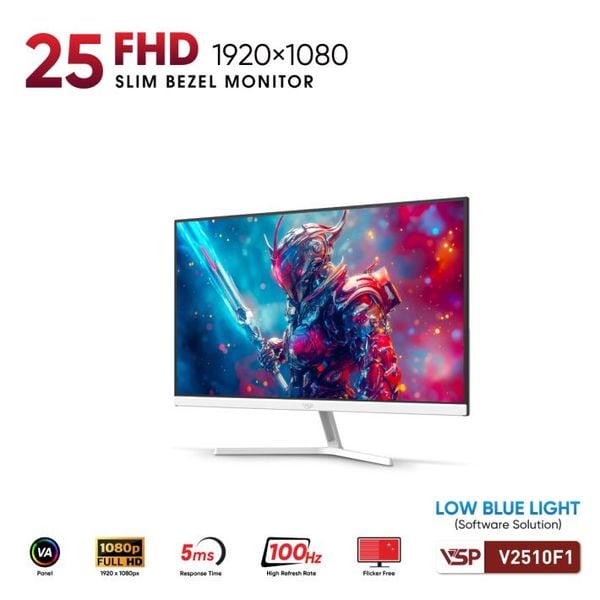  Màn hình Văn phòng VSP V2510F1 White | 25 inch, FHD, 100Hz, VA 