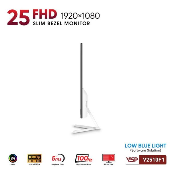  Màn hình Văn phòng VSP V2510F1 White | 25 inch, FHD, 100Hz, VA 