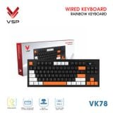 Bàn Phím Giả Cơ Có Dây VSP VK78 | Black-White-Orange (KM04-VK78000164) 