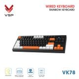 Bàn Phím Giả Cơ Có Dây VSP VK78 | Black-White-Orange (KM04-VK78000164) 