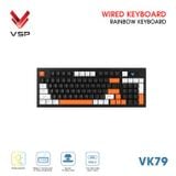  Bàn Phím Giả Cơ Có Dây VSP VK79 | Black-White-Orange (KM04-VK79000164) 