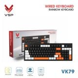  Bàn Phím Giả Cơ Có Dây VSP VK79 | Black-White-Orange (KM04-VK79000164) 