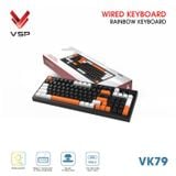  Bàn Phím Giả Cơ Có Dây VSP VK79 | Black-White-Orange (KM04-VK79000164) 