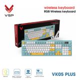  Bàn Phím Giả Cơ Không Dây VSP VK05 Plus| 3 Mode, Min-White-Yellow (KM04-VK05PL0164) 