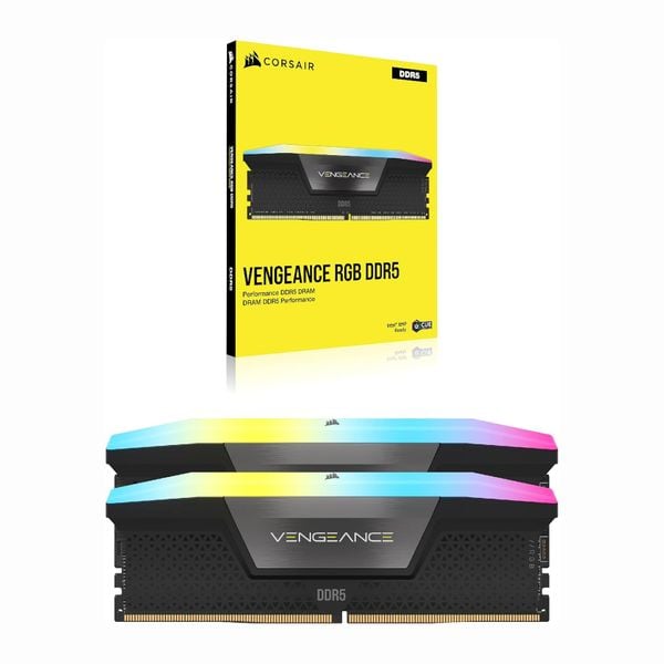  RAM PC Corsair Vengeance 64GB RGB DDR5 | (2x32GB), 6000MHz, Intel/AMD CMH64GX5M2D6000C40 