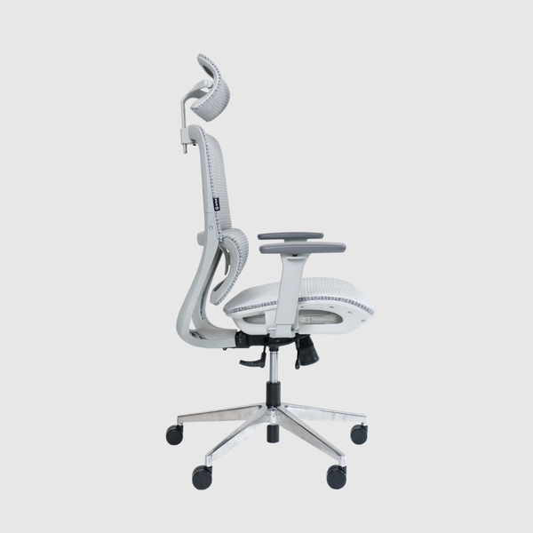  Ghế công thái học GAMI LUM2 | Xám, 150kg, Chân xoay, tay 3D, Lưng lưới 
