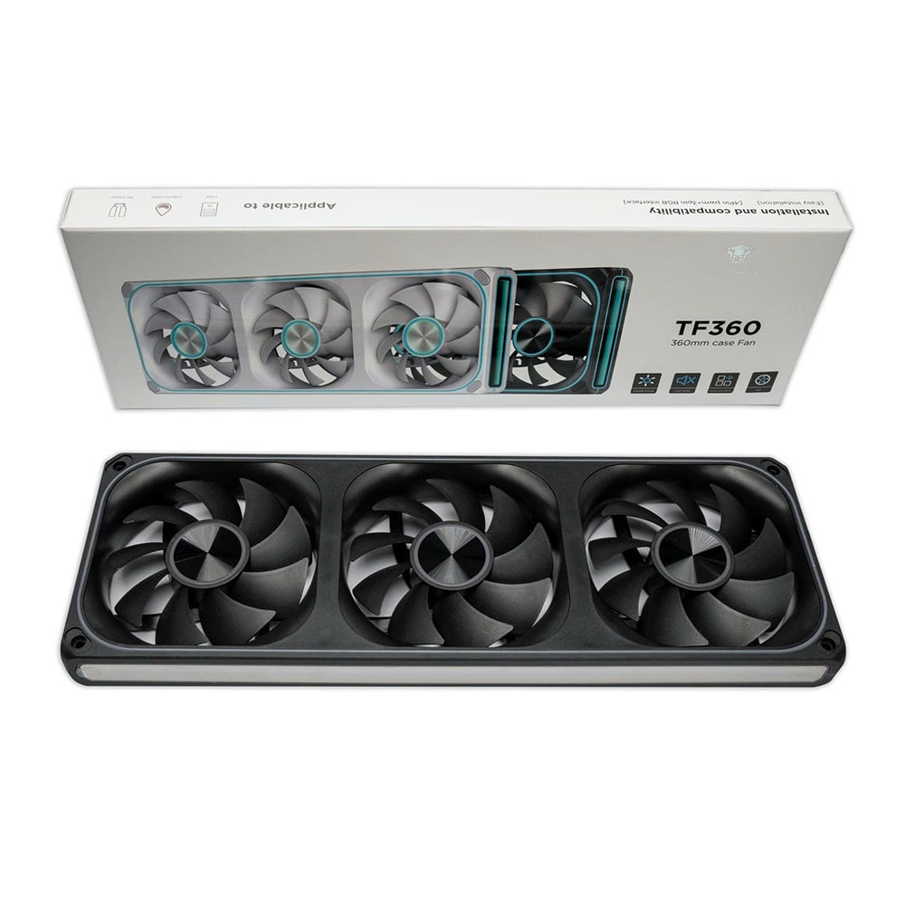 Quạt tản nhiệt PC Leopard TF360 ARGB | Kit 3 Fan 120mm, ARGB 5V 3-pin, Sync Main, Gió ngược, Đen