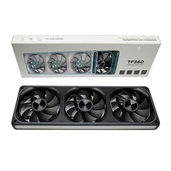  Quạt tản nhiệt PC Leopard TF360 ARGB | Kit 3 Fan 120mm, ARGB 5V 3-pin, Sync Main, Gió ngược, Đen 