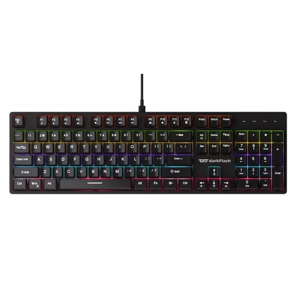  Bàn Phím Gaming Có Dây Darkflash DK100, Black, Led Rainbow, Blue Switch 