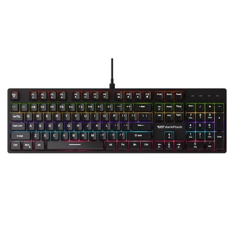 Bàn Phím Gaming Có Dây Darkflash DK100, Black, Led Rainbow, Blue Switch
