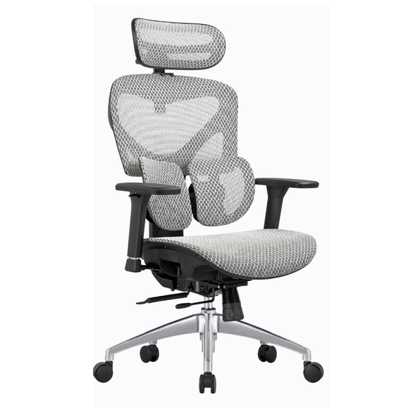  Ghế công thái học MANSON Iris CloudMesh V2 | Đen xám, 120kg, Chân xoay, Lưng lưới 