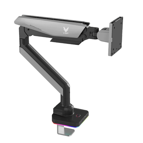 Giá treo màn hình VSP VG60-1 - Đen xám | 17 - 42 inch, chân đế RGB, nút chỉnh LED, cổng USB 3.0 & Type C