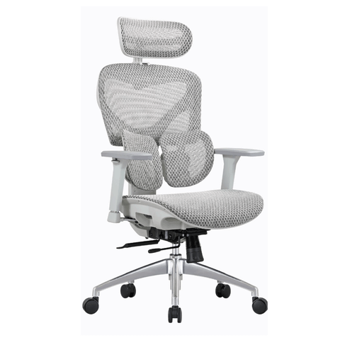 Ghế Công Thái Học Manson Iris CloudMesh V2 | Lưới, Full Xám, Lưng Nâng Hạ, Mặt Ngồi Trượt, Tay 3D, Piston 4 Cấp