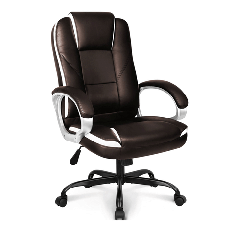 Ghế văn phòng 1057 | Màu Nâu, chân xoay kim loại