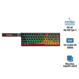  Bàn phím cơ gaming Aula WIN68HE Max | Có dây, Mini, Magnetic Switch, RGB, Black/Red, Rapid Trigger 