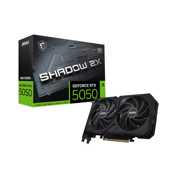  Card màn hình NVIDIA GeForce RTX 5050 MSI Shadow 2X OC | 8GB GDDR6, 2560 CUDA, 550W 