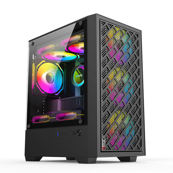  Thùng máy Magic GM-03 Mesh (Chưa kèm Fan) | M-ATX, Mini-ITX, Mặt lưới, Đen 