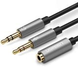  Cáp Audio Ugreen 20899 | 3.5mm âm ra 2 x 3.5mm, Mic + Loa 