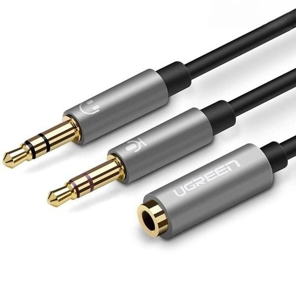  Cáp Audio Ugreen 20899 | 3.5mm âm ra 2 x 3.5mm, Mic + Loa 