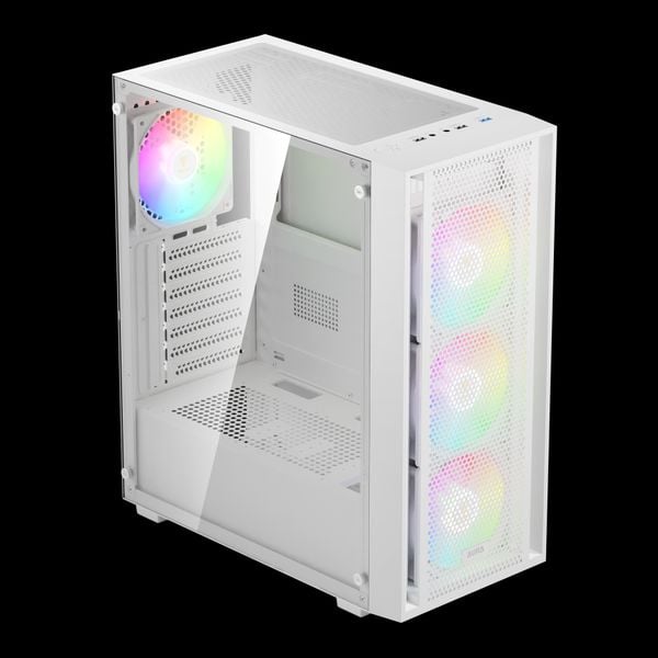  Thùng máy Gamdias Aura GC2 Elite ARGB F-ATX (Kèm Sẵn 4F ARGB) - Trắng 