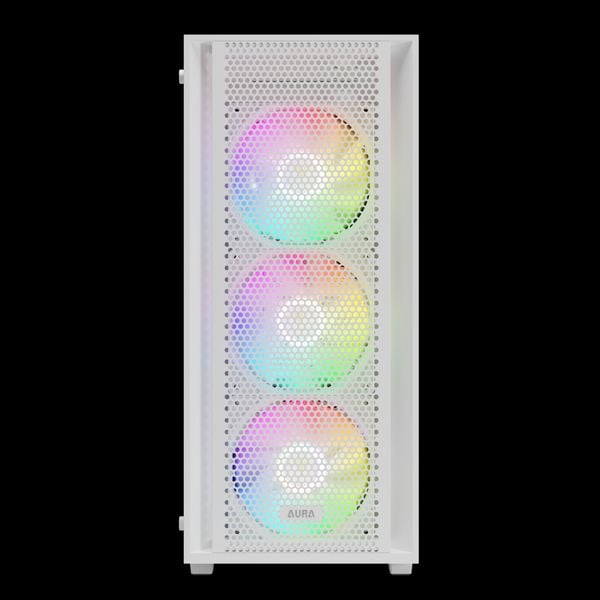  Thùng máy Gamdias Aura GC2 Elite ARGB F-ATX (Kèm Sẵn 4F ARGB) - Trắng 