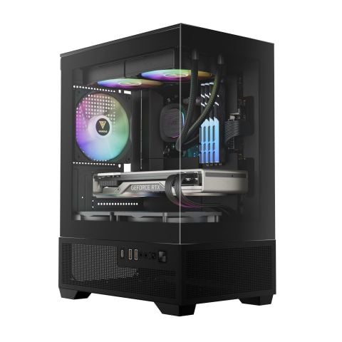 Thùng máy Gamdias Aura GC9M Elite ARGB M-ATX (Kèm Sẵn 3F ARGB) - Đen