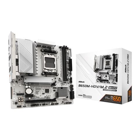 Mainboard ASRock B650M-HDV/M.2 White DDR5 | AM5, mATX, 2 khe RAM