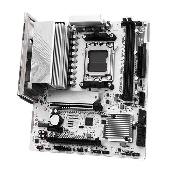  Mainboard ASRock B650M-HDV/M.2 White DDR5 | AM5, mATX, 2 khe RAM 