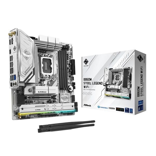  Mainboard ASRock B860M Steel Legend Wifi DDR5 | LGA 1851, mATX, 4 khe RAM 