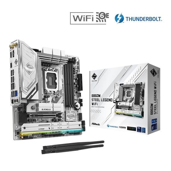  Mainboard ASRock B860M Steel Legend Wifi DDR5 | LGA 1851, mATX, 4 khe RAM 