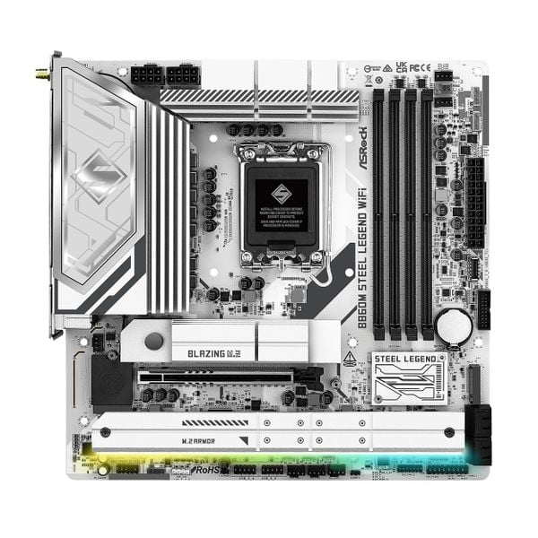  Mainboard ASRock B860M Steel Legend Wifi DDR5 | LGA 1851, mATX, 4 khe RAM 