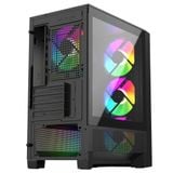  Thùng máy Gaming LinkTech Bahamut M 4F M-ATX (Kèm Sẵn 4 Fan Fixed RGB) - Đen 