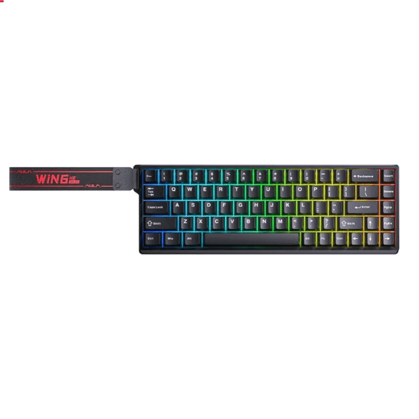  Bàn phím Gaming Rapid Trigger Aula WIN68HE Đen - Chính hãng | Gray Wood, Magnetic Switch 