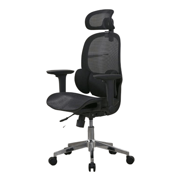  Ghế công thái học OEM E3 Lite | Đen, 150kg, Chân xoay, Lưng lưới 