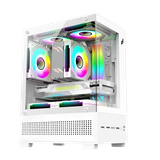  Thùng máy hồ cá E-DRA ECS1303H | Micro-ATX, Mặt kính cường lực, Hỗ trợ 5 Fan, Trắng 