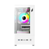  Thùng máy hồ cá E-DRA ECS1303H | Micro-ATX, Mặt kính cường lực, Hỗ trợ 5 Fan, Trắng 