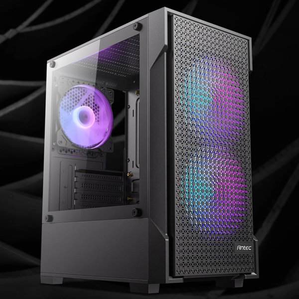  Thùng máy Antec VX100M RGB | Micro-ATX/ITX, Kính cường lực, Kèm 3 Fan RGB-Fixed 
