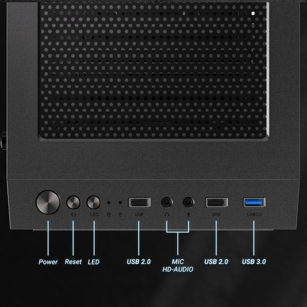  Thùng máy Antec VX100M RGB | Micro-ATX/ITX, Kính cường lực, Kèm 3 Fan RGB-Fixed 
