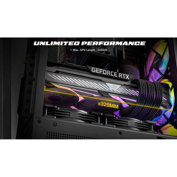  Thùng máy Antec VX310 RGB Elite | F-ATX, Kèm 4 Fan RGB, Kính cường lực 