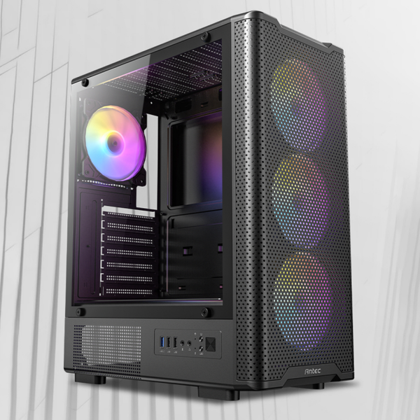  Thùng máy Antec VX310 RGB Elite | F-ATX, Kèm 4 Fan RGB, Kính cường lực 