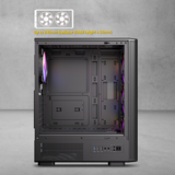  Thùng máy Antec VX310 RGB Elite | F-ATX, Kèm 4 Fan RGB, Kính cường lực 