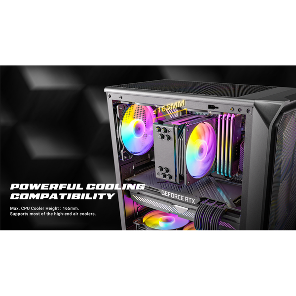  Thùng máy Antec VX330 ARGB | F-ATX, Kèm 4 Fan ARGB 