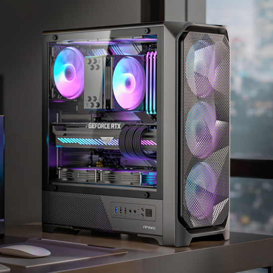  Thùng máy Antec VX330 ARGB | F-ATX, Kèm 4 Fan ARGB 