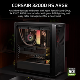  Thùng máy Corsair 3200D RS ARGB Mid-Tower (Sẵn 3 Fan ARGB) (CC-9011344-WW) | ATX, Kính cường lực, Đen 