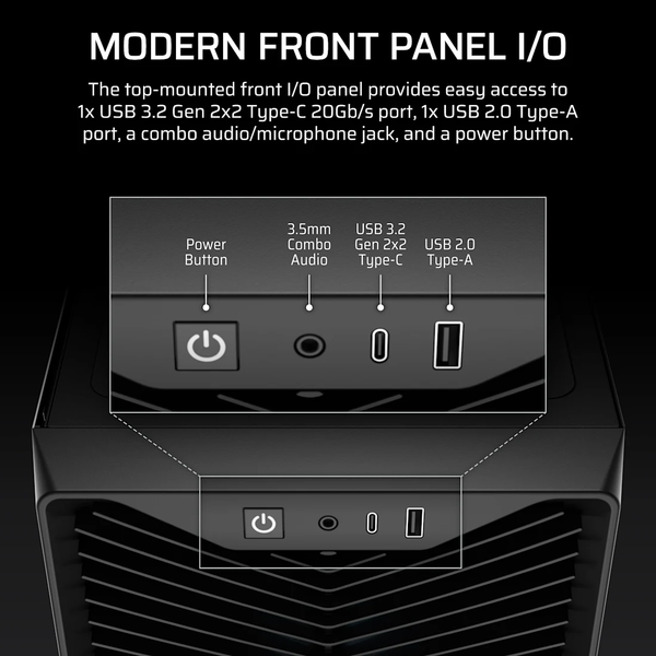  Thùng máy Corsair 3200D RS ARGB Mid-Tower (Sẵn 3 Fan ARGB) (CC-9011344-WW) | ATX, Kính cường lực, Đen 