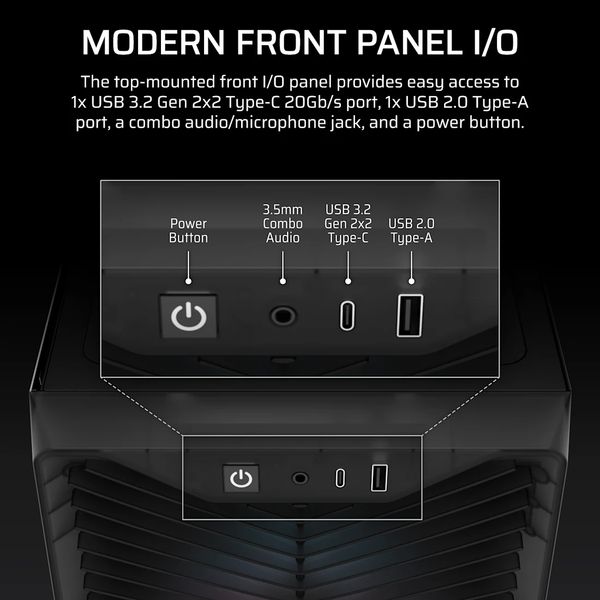  Thùng máy Corsair 3200D RS ARGB Mid-Tower (Sẵn 3 Fan ARGB) (CC-9011346-WW) | ATX, Kính cường lực, Xám Khói 