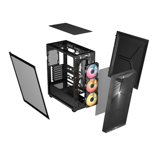  Thùng máy Corsair 3200D RS ARGB Mid-Tower (Sẵn 3 Fan ARGB) (CC-9011346-WW) | ATX, Kính cường lực, Xám Khói 