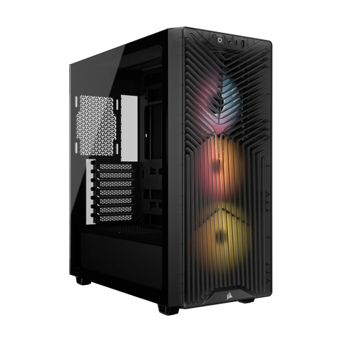 Thùng máy Corsair 3200D RS ARGB Mid-Tower (Sẵn 3 Fan ARGB) (CC-9011346-WW) | ATX, Kính cường lực, Xám Khói